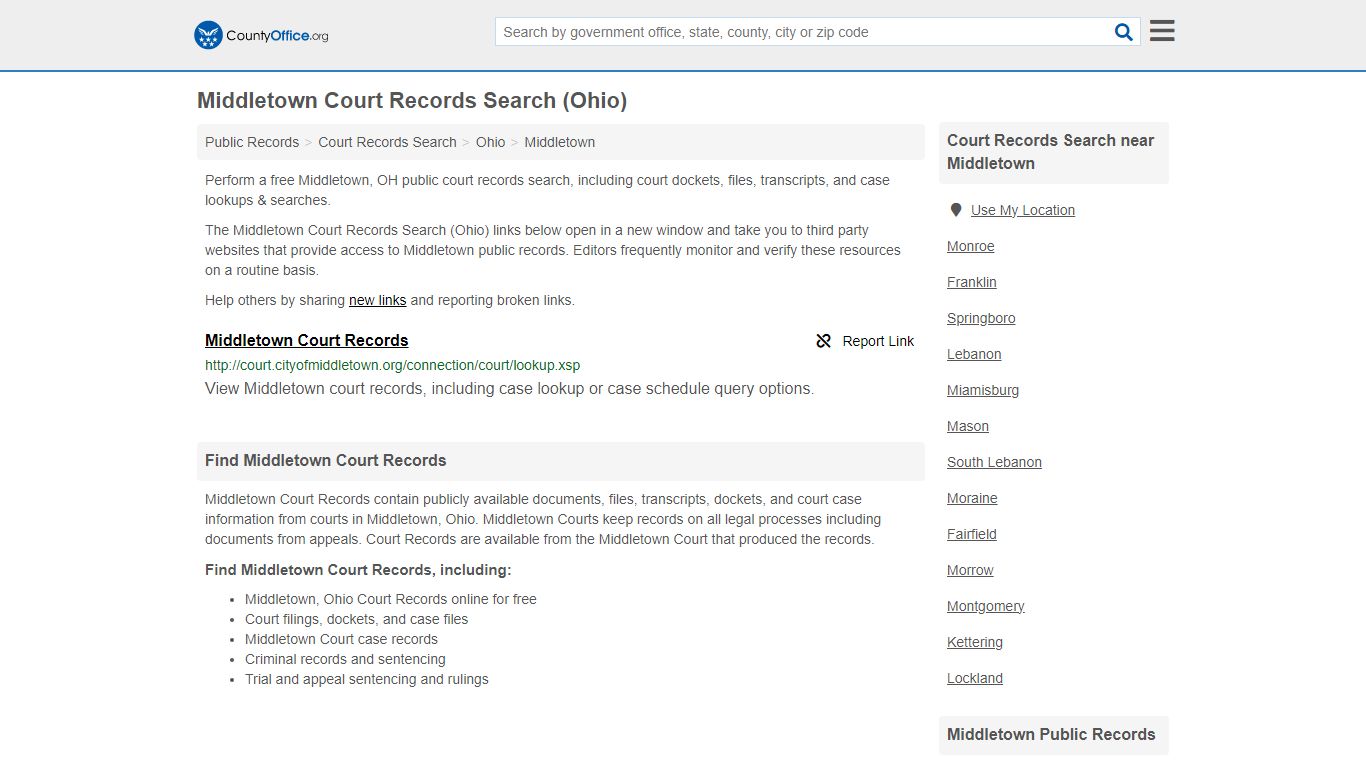 Court Records Search - Middletown, OH (Adoptions, Criminal, Child ...