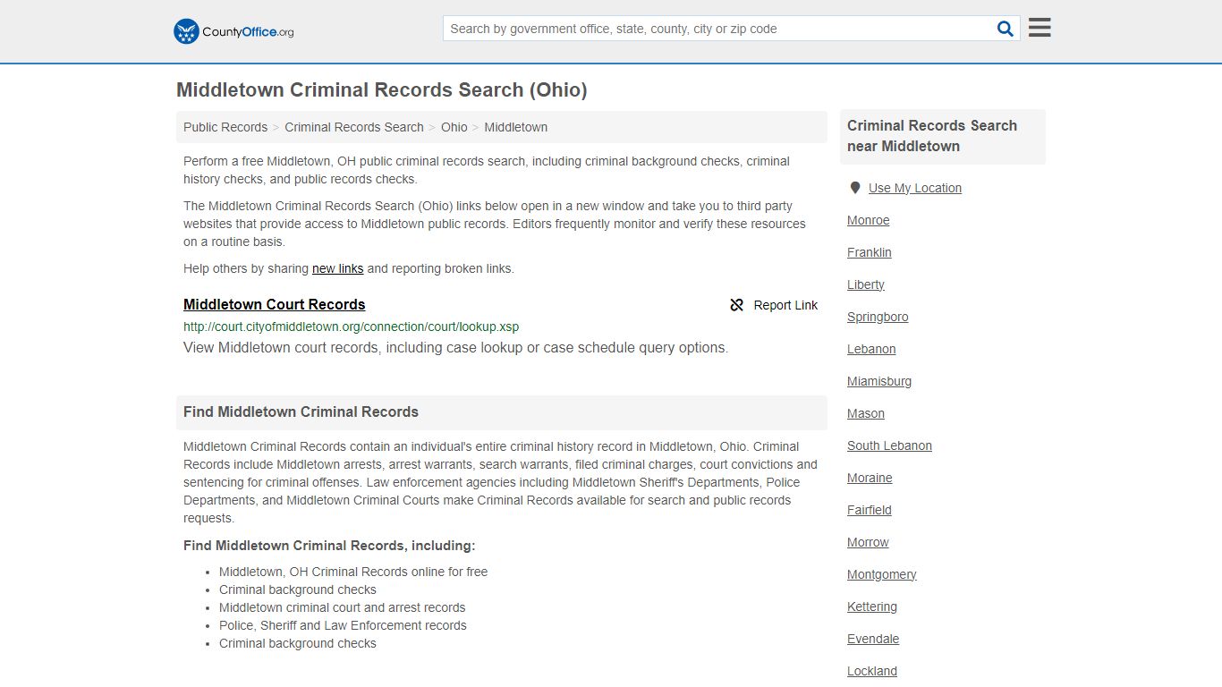 Criminal Records Search - Middletown, OH (Arrests, Jails & Most Wanted ...